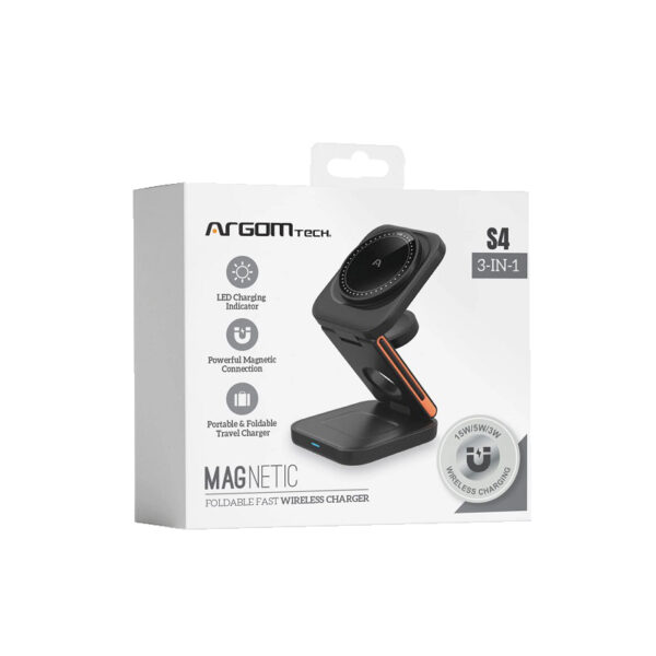 cargador argomtech arg ac 0144bk plegable 3 en 1 carga rapida