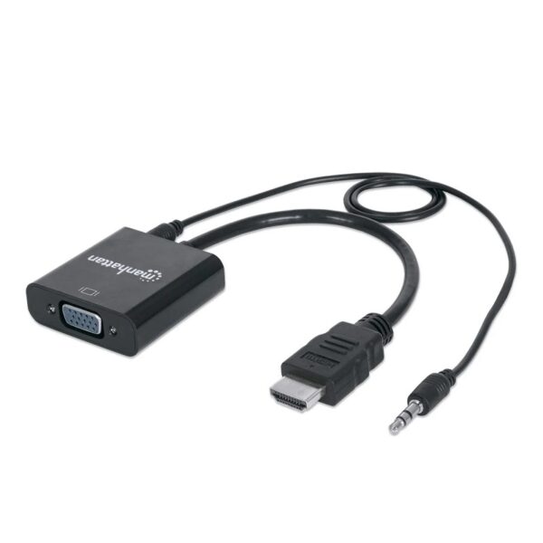 adaptador manhattan hdmi vga/audio 151559 bolsa negro