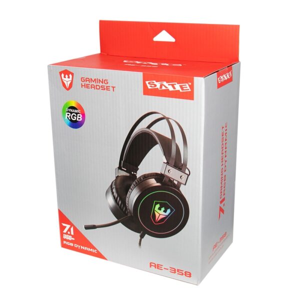 auricular gamer sate ae 358 usb rgb con microfono