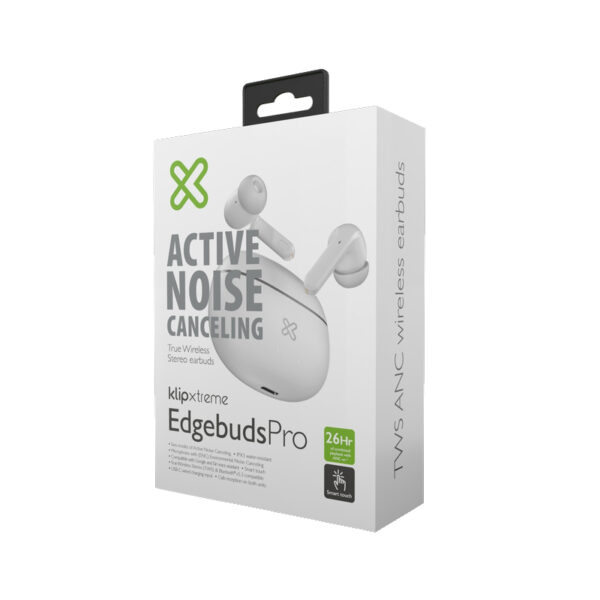 auricular klip xtreme earphone edgebudspro kte 750wh bt/touch/ipx3/blanco