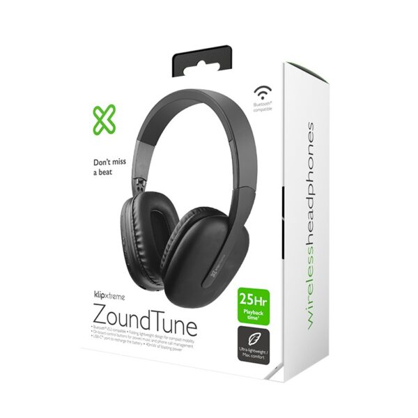 auricular klip xtreme headset zoundtune kwh 010bk mic/bt/1 jack/3.5mm/negro