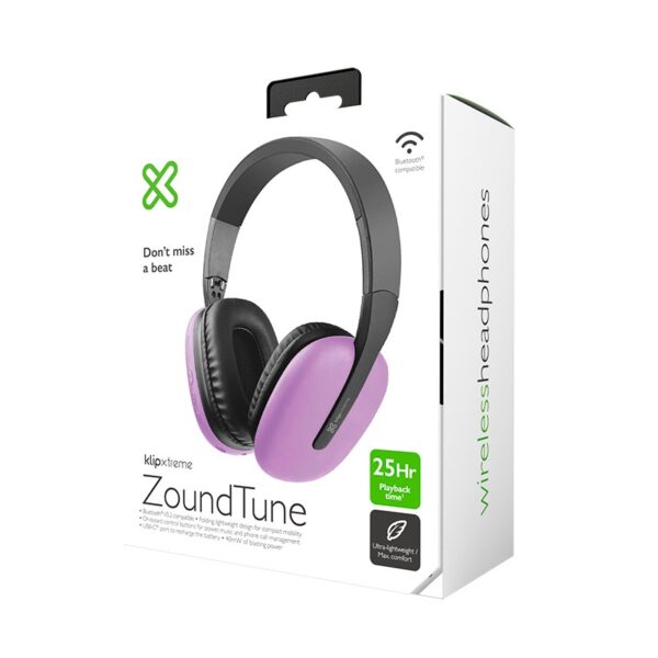 auricular klip xtreme headset zoundtune kwh 010pr mic/bt/1 jack/3.5mm/lila