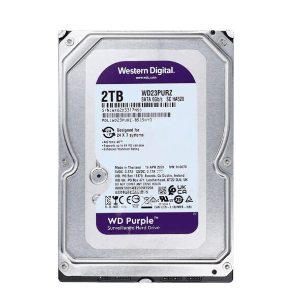 disco duro western digital 2 tb purple 5400 64mb wd23purz surveillance