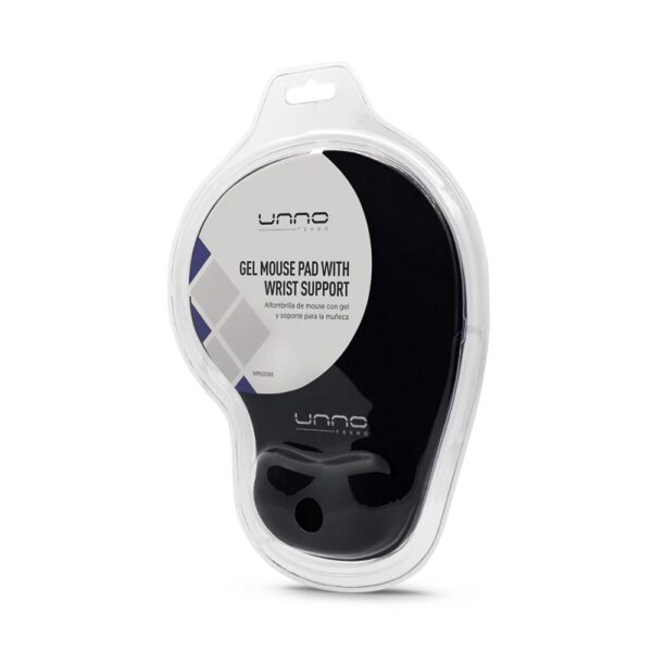mouse pad unno mp6001bk con soporte gel