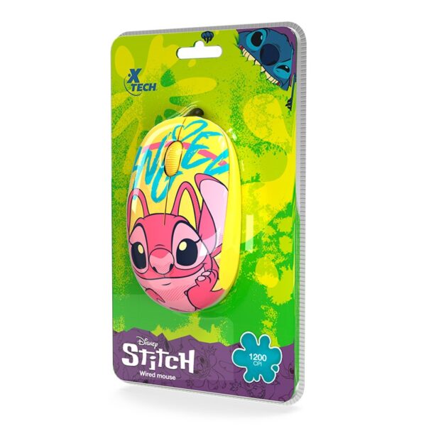 mouse usb xtech xtm d406st yl stitch edition 1200dpi/3 bot/amarillo
