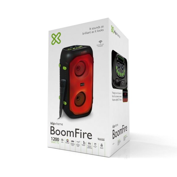 parlante klip xtreme boomfire kls 100 bt/aux/sd/usb/fm/tws/led/bat