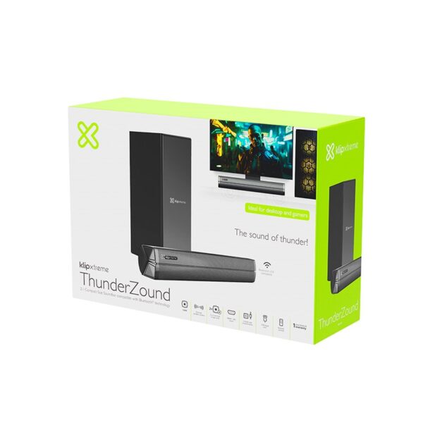 tv sound bar klip xtreme thunderzound ksb 050 2.1 bt/usb/aux/hdmi/coax