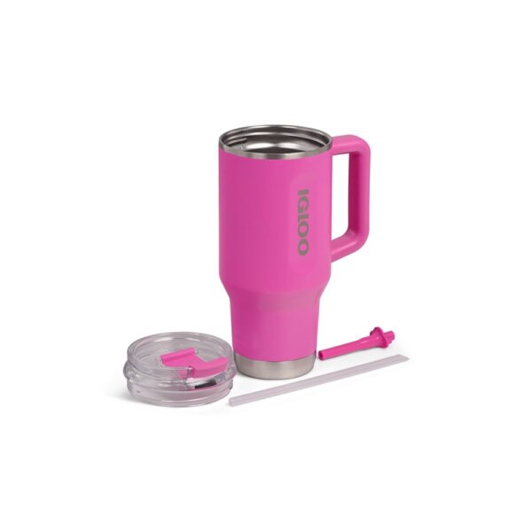 vaso tÉrmico igloo 950ml sstl flip 'n' sip travel mug ice dye rosa 71363 con pajita