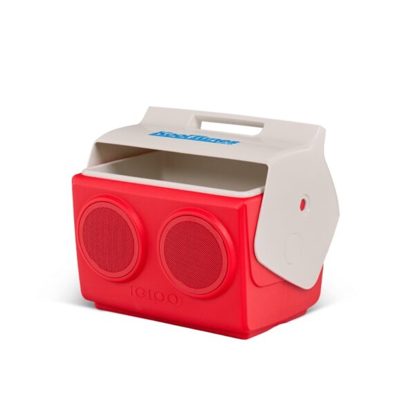 conservadora con parlante igloo 26 latas kooltunes rojo con blanco 1p 37x28x35cm 27736