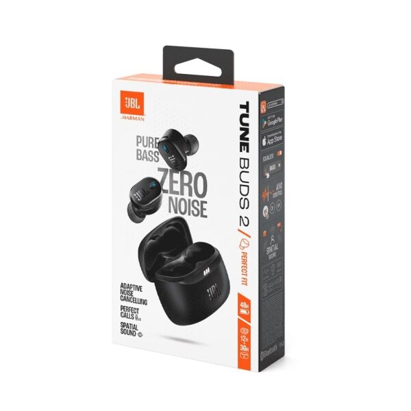 auricular jbl tune buds 2 jbltbuds2blkam bt/mic/tws/anc/ip54/negro