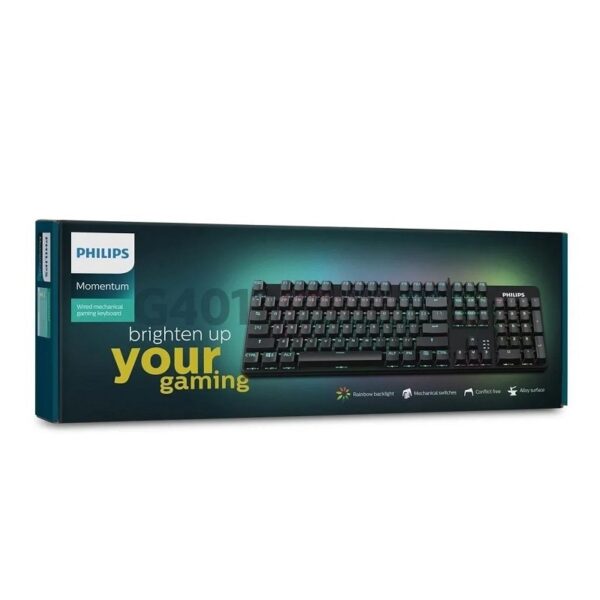 teclado gamer philips g401 momentum mecanico rgb