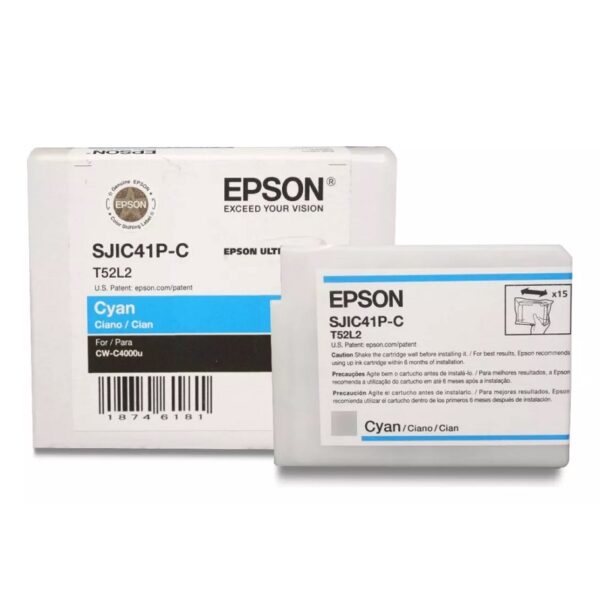 tinta epson sjic41p c13t52l220 cyan (c4000)