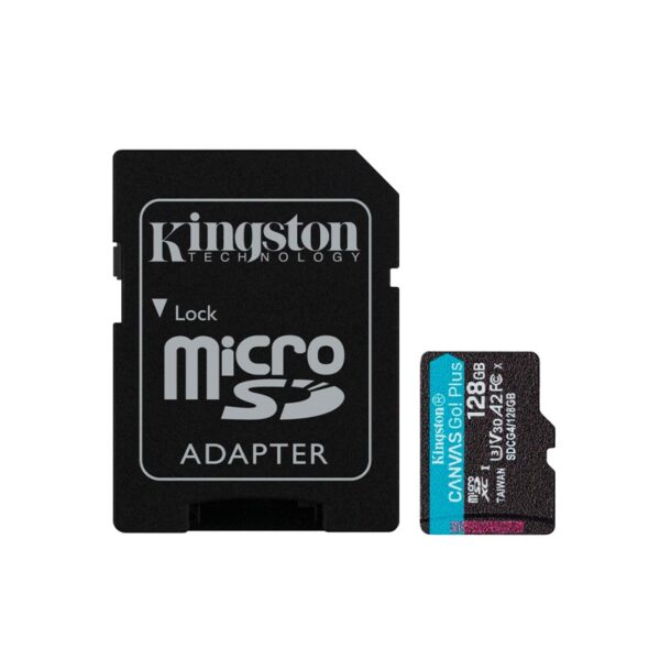 memoria kingston micro sd 128gb sdcg4/128gb canvas go plus con adaptador