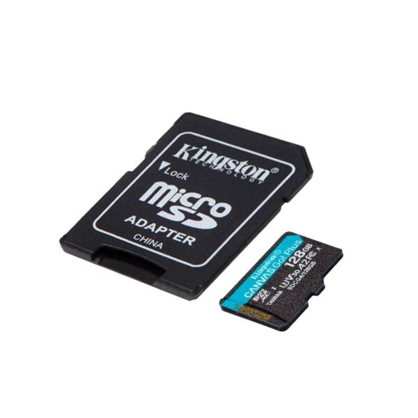 memoria kingston micro sd 128gb sdcg4/128gb canvas go plus con adaptador
