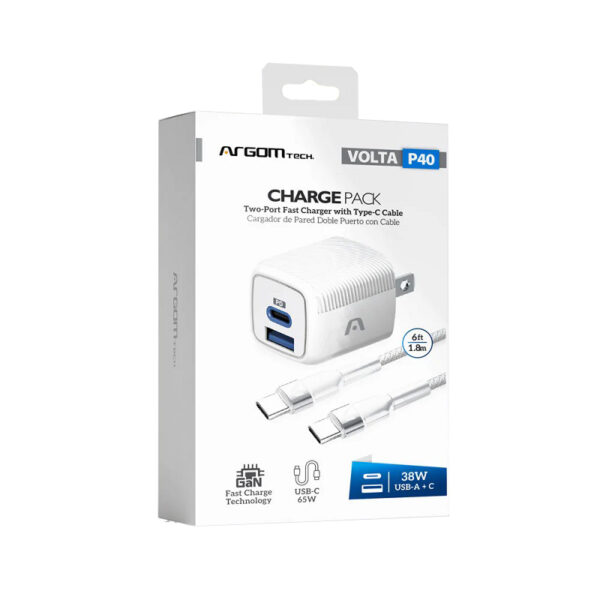 cargador argomtech arg ac 0155wt type c+usb