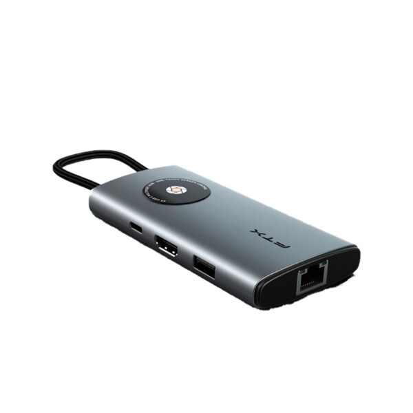 ftx hub ftx hubl3 ag usb c 3.0/8 en 1 4k/5gbps/rj45/sd gris