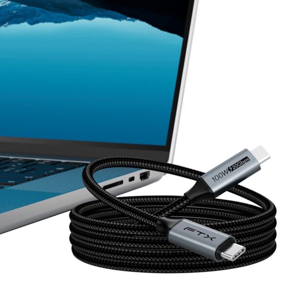 cable ftx ftx c160 pu31 cmcm2 ag1 usb c 3.2/usb c 1m 20gbps/negro