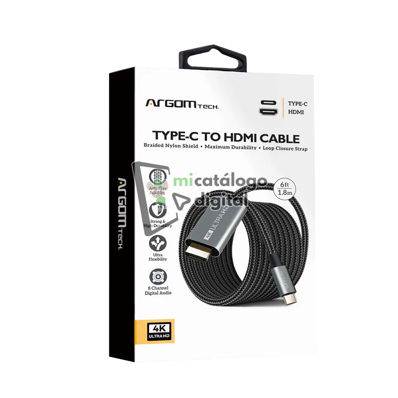cable argomtech arg cb 0091 tipo c a hdmi 4k 1.8 cable argomtech arg cb 0091 tipo c a hdmi 4k 1.8