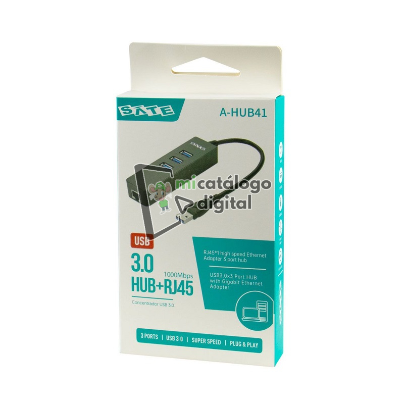 adaptador sate a hub41 usb 4 puertos rj45 adaptador sate a hub41 usb 4 puertos rj45