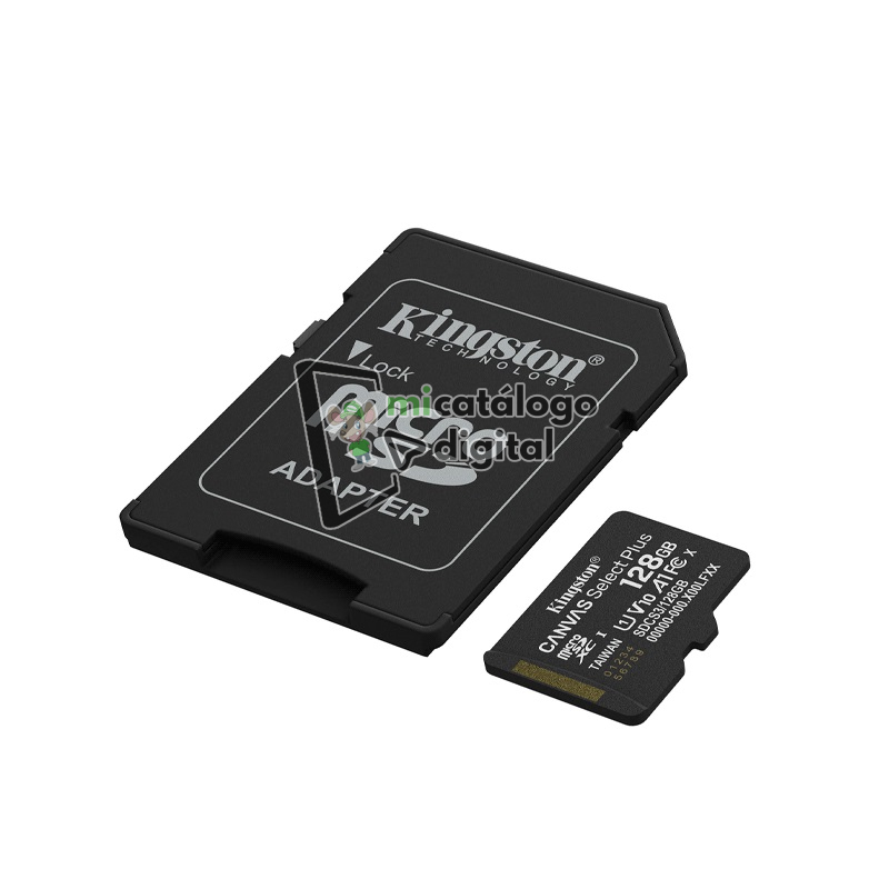 memoria kingston micro sd 128gb sdcs3/128gb canvas select plus con adaptador memoria kingston micro sd 128gb sdcs3/128gb canvas select plus con adaptador