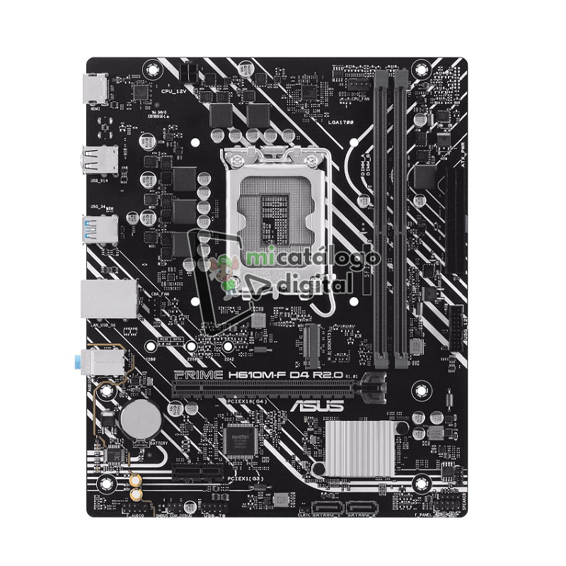 placa madre asus 1700 h610m f d4 r2.0 prime v/s/r/m2/usb3.2/matx placa madre asus 1700 h610m f d4 r2.0 prime v/s/r/m2/usb3.2/matx