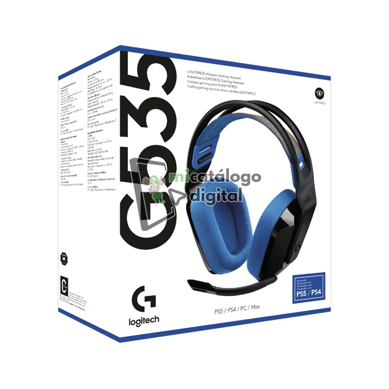 auricular gamer logitech 939 002218 g535 lightspped black/blue auricular gamer logitech 939 002218 g535 lightspped black/blue