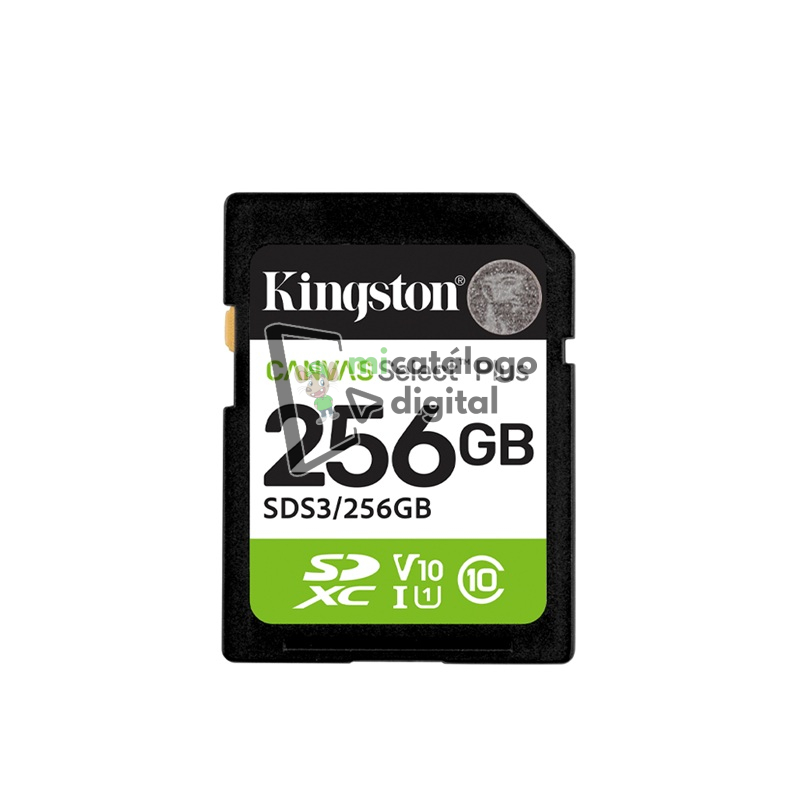memoria sd kingston 256gb sds3/256gb canvas select plus class 10 memoria sd kingston 256gb sds3/256gb canvas select plus class 10